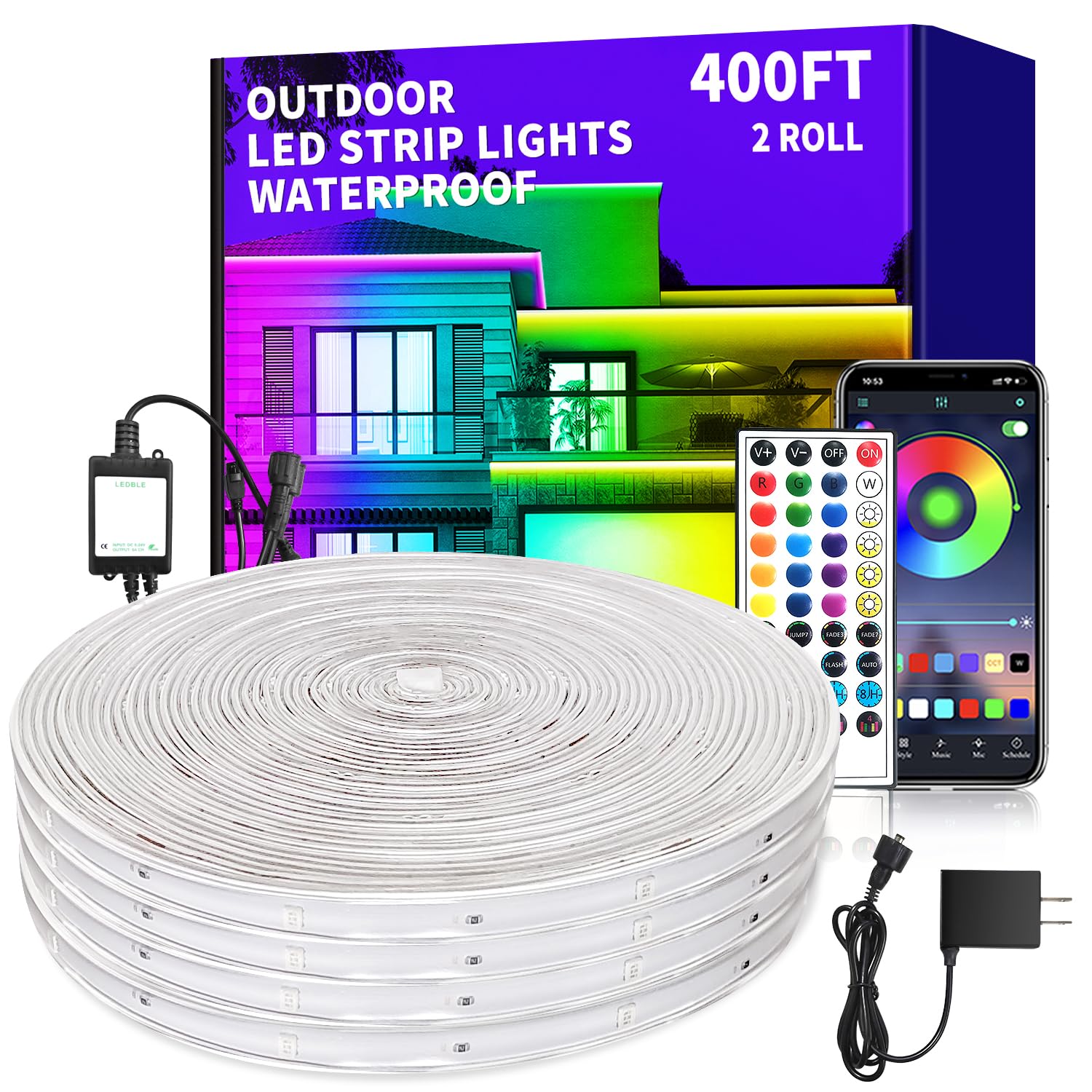 Amazon.com: vimeepro 400Ft Outdoor Waterproof LED Strip Light