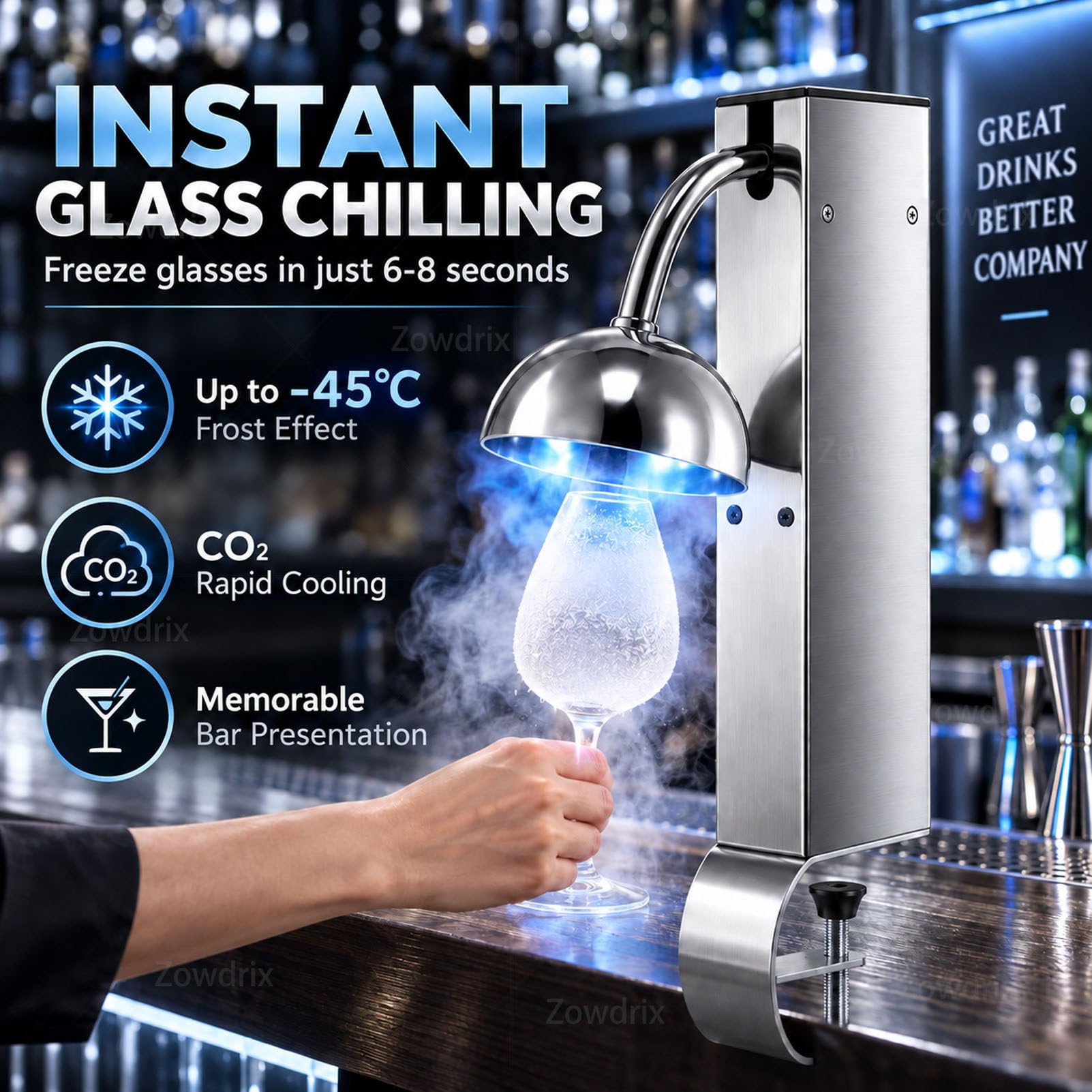 Refroidisseur Verres Au CO2, Refroidisseur Instantané Pour Bars Et Hôtels