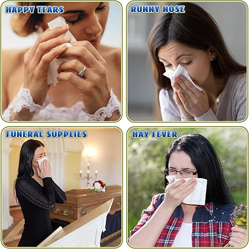 Miniatura 6 de Paquete de 50 pañuelos de bolsillo a granel, paquetes de 500 hojas de pañuelos pequeños, paquetes de bolsillo de 3 capas de tamaño de viaje,