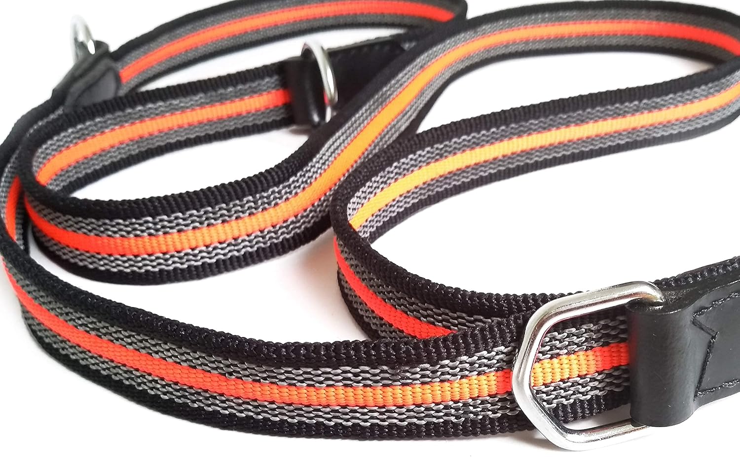 Alvalley Reflective Anti-Slip Multi Use Snap Hands Free Dog Training Leash - Durable, Strong Nylon Webbing with Leather Dog Leash for Training & Walking (Black, 6.5 ft Long with 25 mm Thickness)