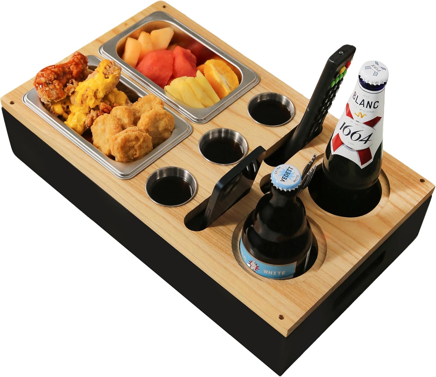 Couch Butler Snack Tray - Double Movie Companion Sofa Tray for Snacks, Couch Bar Snack Box with Multi-Use Design (Couchbar-A)