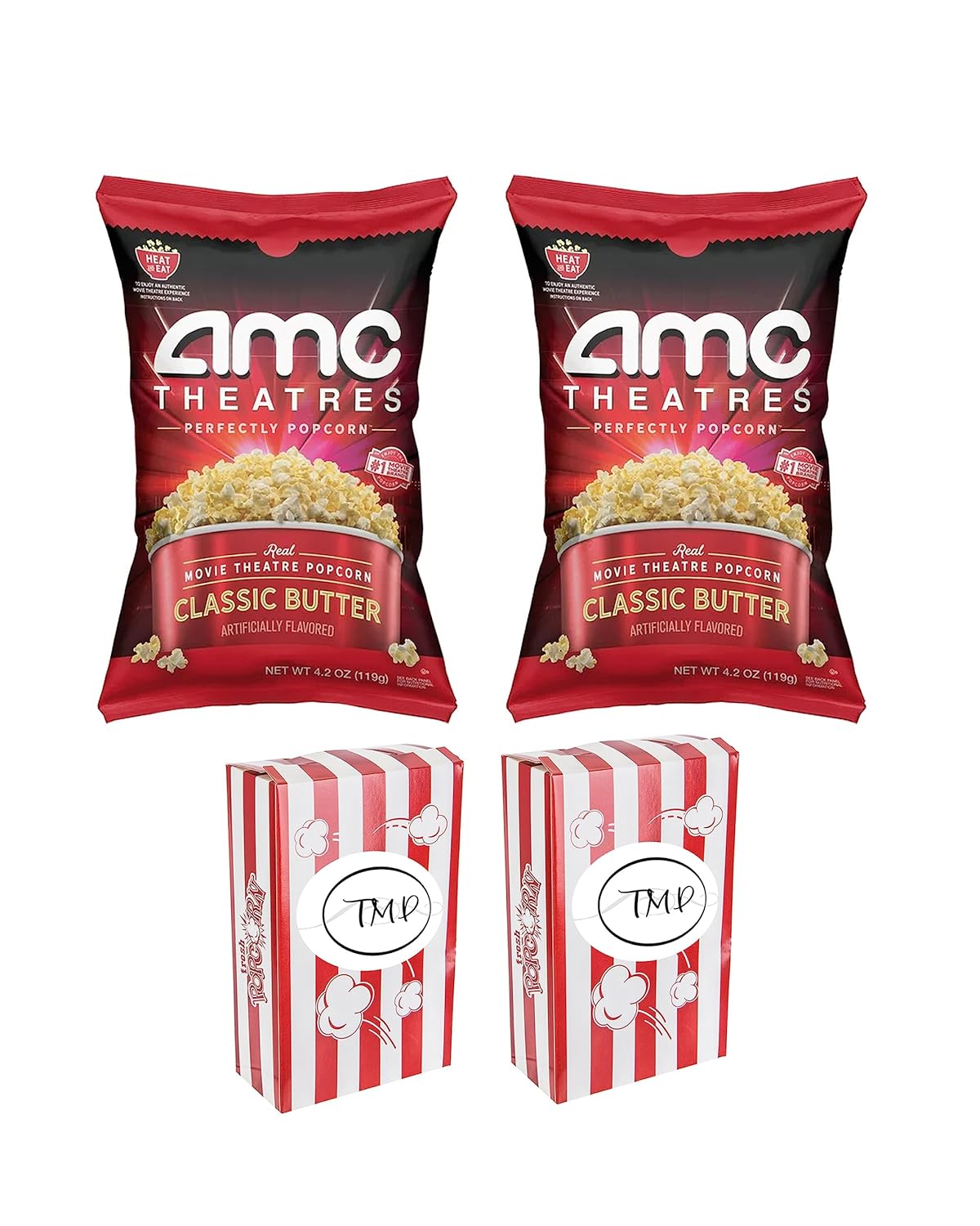 AMC Theatres Ready to Eat Popcorn Classic Butter Two 4oz