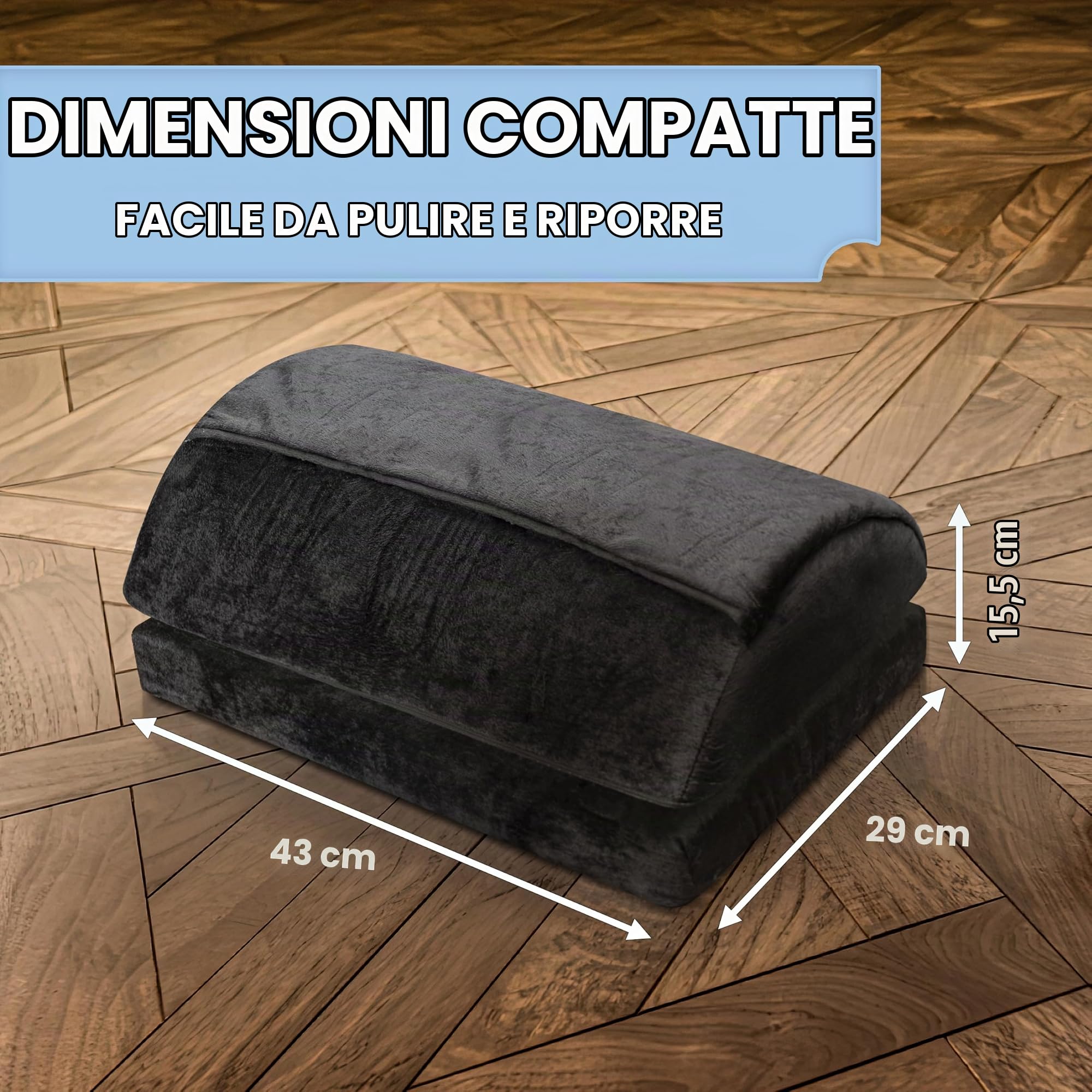 Björn&Schiller poggiapiedi ergonomico sottoscrivania regolabile in altezza con tasca riscaldante, cuscino ortopedico per ufficio e home office