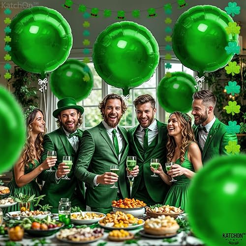 Miniatura 4 de KatchOn, Globos grandes de papel de aluminio verde  18 pulgadas, paquete de 6  Globos de Mylar verde 4D para baby shower, kit de guirnalda de globos