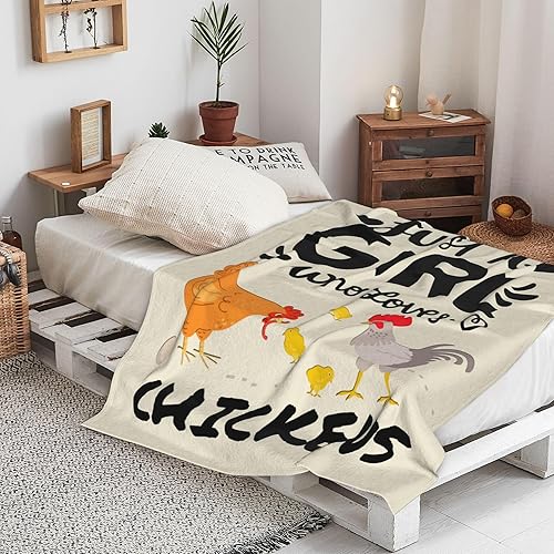 Miniatura 4 de Manta Linda de Pollos Just A Girl Who Loves Chickens Mantas de Franela Suave Mantas de Franela para Arropar Decoración de Cama Regalos para Niños,