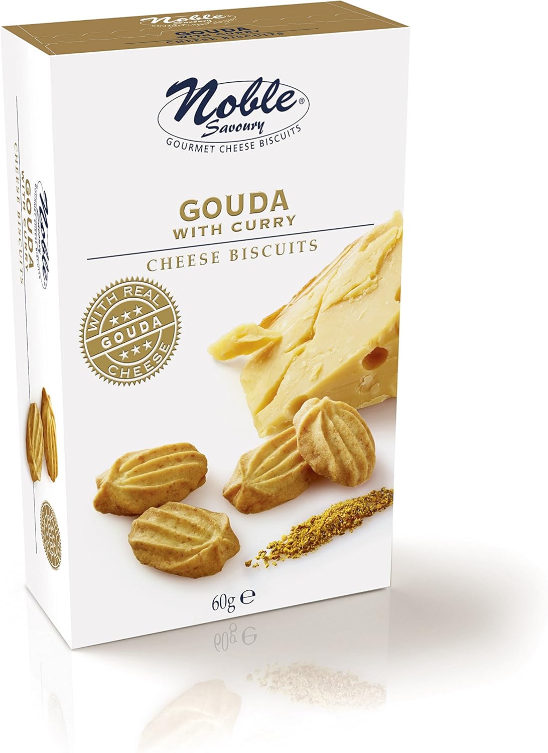 Noble Chocolates Gouda with Curry Cheese Biscuits Box 60 g (Pack of 2