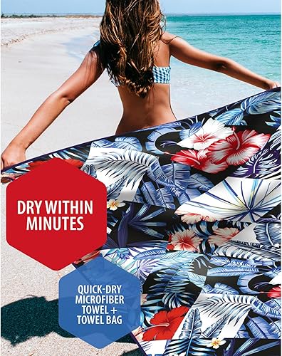 Vista 95 de VENTURE 4TH Toalla de playa de microfibra: secado rápido, compacta, sin arena, absorbente, a prueba de arena y ligera, perfecta para camping, playa