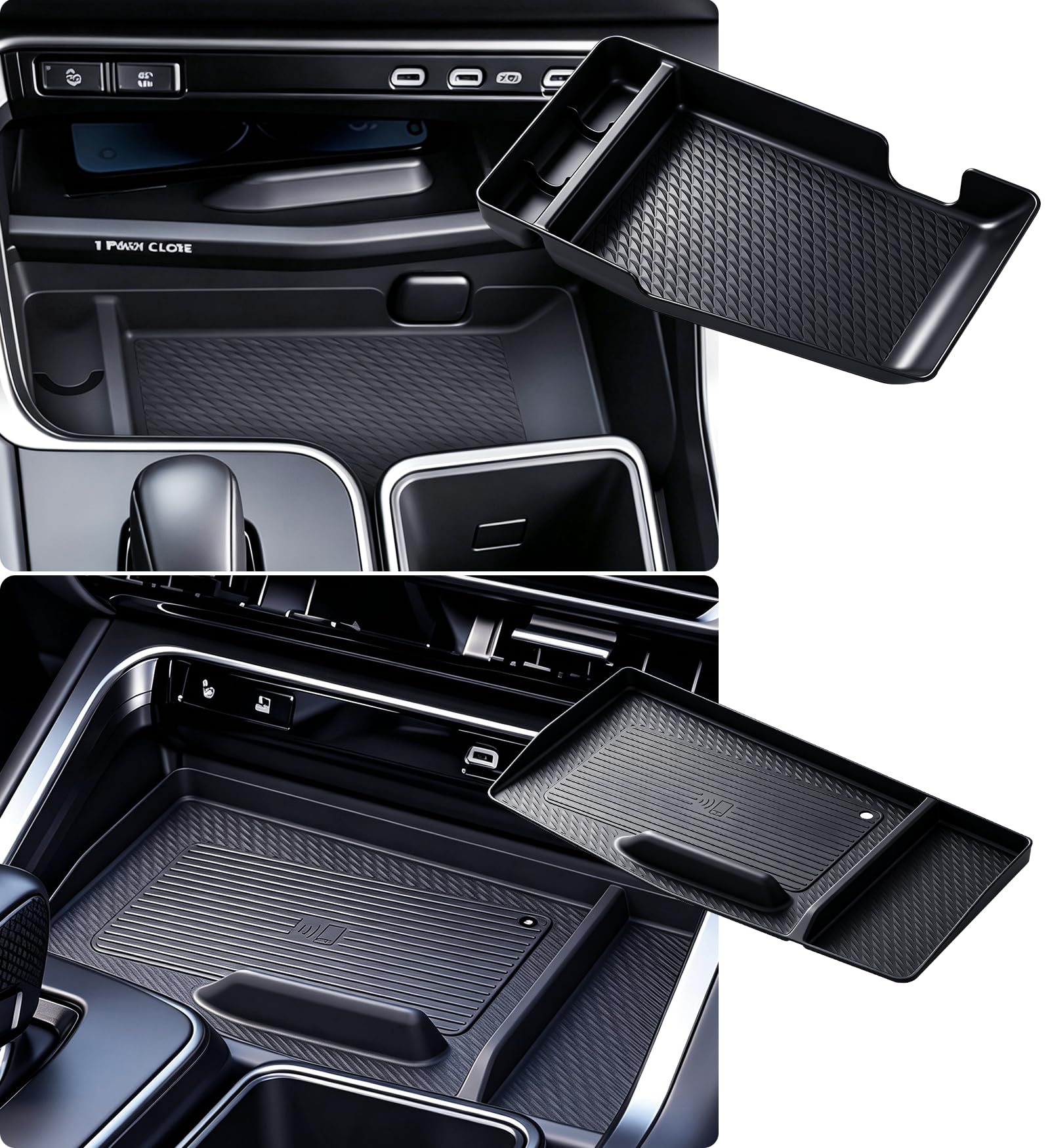 Wireless Charging Protective Mat &amp; Center Console Storage Organizer Mat for Lexus TX TX350/TX350h/TX450h+/TX500h 2026 2025 2024, Interior Accessories Silicone Anti-Slip Console Cover Pad, Black