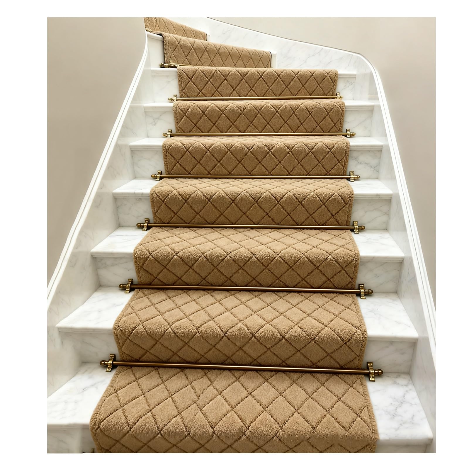 Barras de latón para alfombras de escalera, 11 unidades, 105 cm, soportes tubulares antideslizantes, accesorios de seguridad para corredores, perfectos para protección de escaleras y estilo