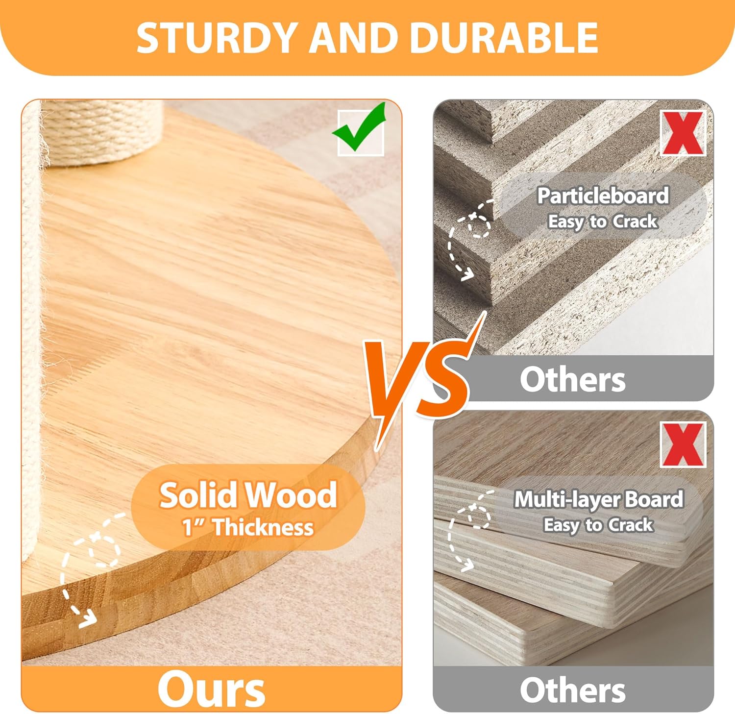 HITTITE Solid Wood Cat Tree Tower with Scratching Post, 61 Inches Tall Cat Towers with Capsule and Condo, Modern Cat Tower with Climbing Ladder and Removable Top Bed for Indoor Cats.