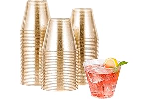 JOLLY CHEF 100 Pack 9 oz Gold Plastic Cups
