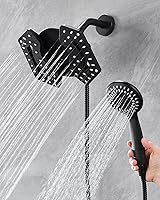Vista 2 de Black Shower Head with Handheld: 2 in1 Shower Head High Pressure with Rainfall Showerhead & Handheld Shower Heads Detachable Showerhead with Hose