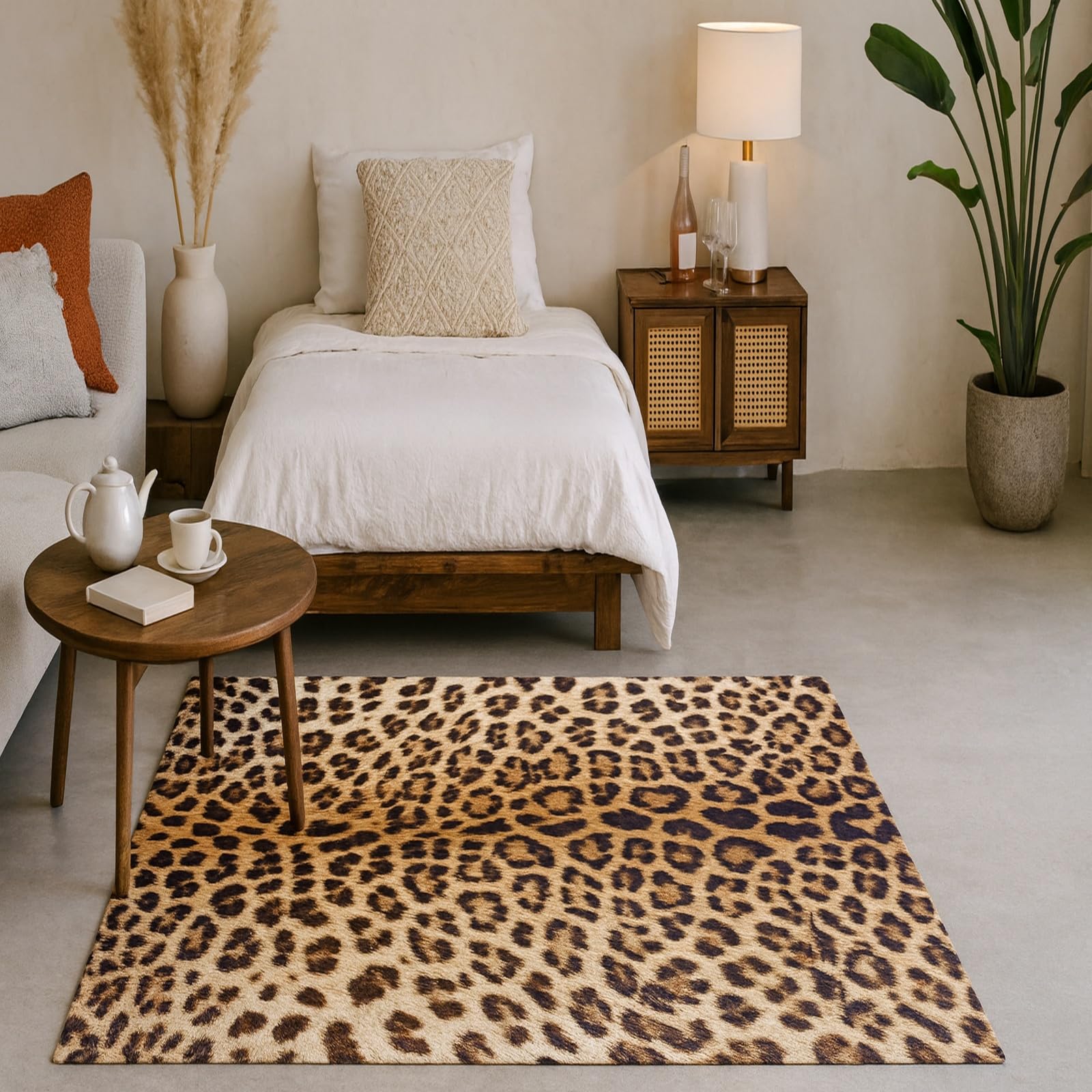 Tapis de salon lavable 130 x 200 cm tapis rectangulaire moderne doux chambre