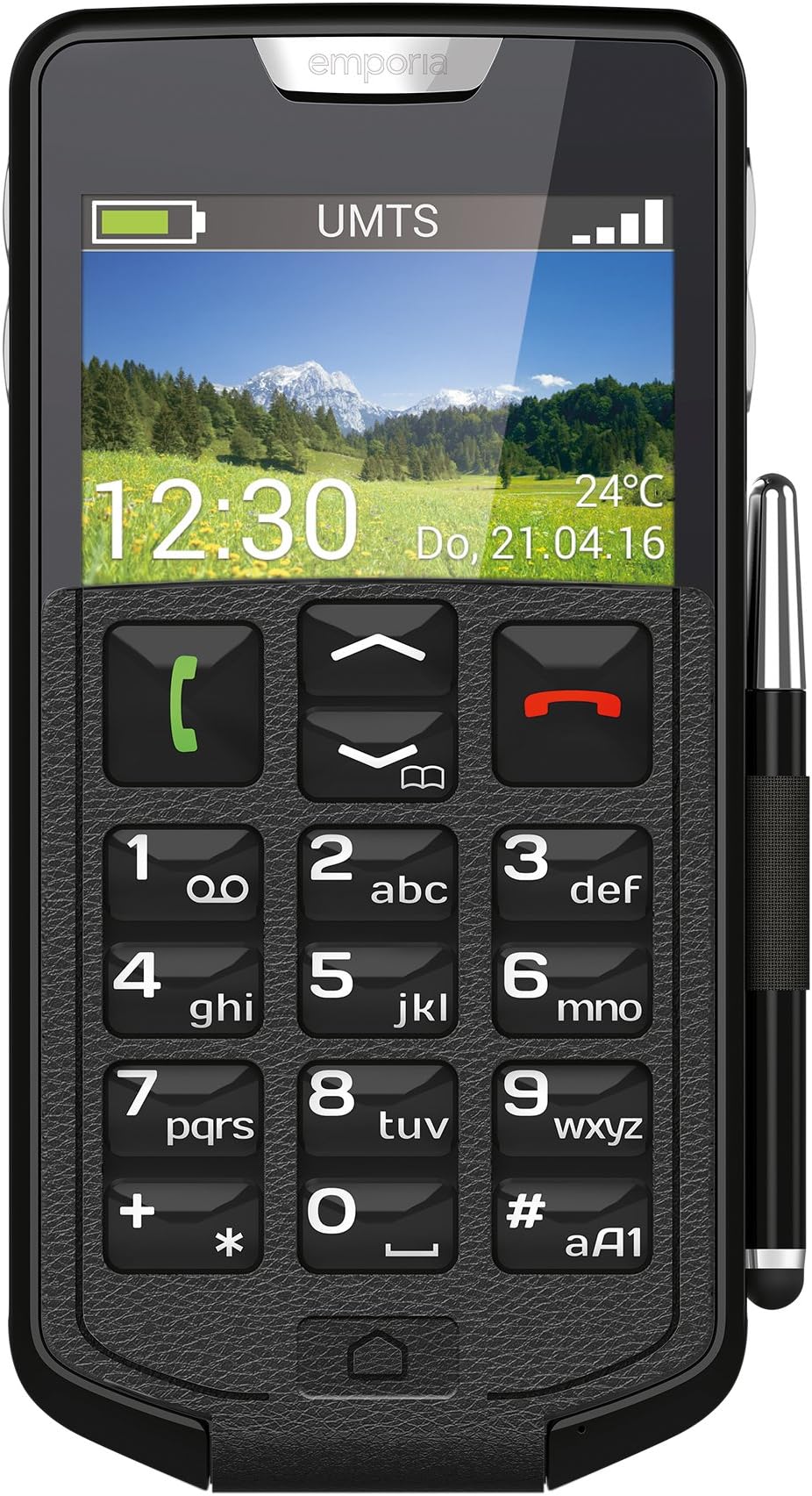 Emporia Smart 4GB Black - smartphones (Single SIM, Android, MiniSIM, GSM, HSDPA, UMTS, Micro-USB)