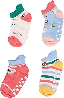 Girls Clubs Cotton Anti Slip Grip Socks for Kids Boys & Girls (Assorted Random Designs)