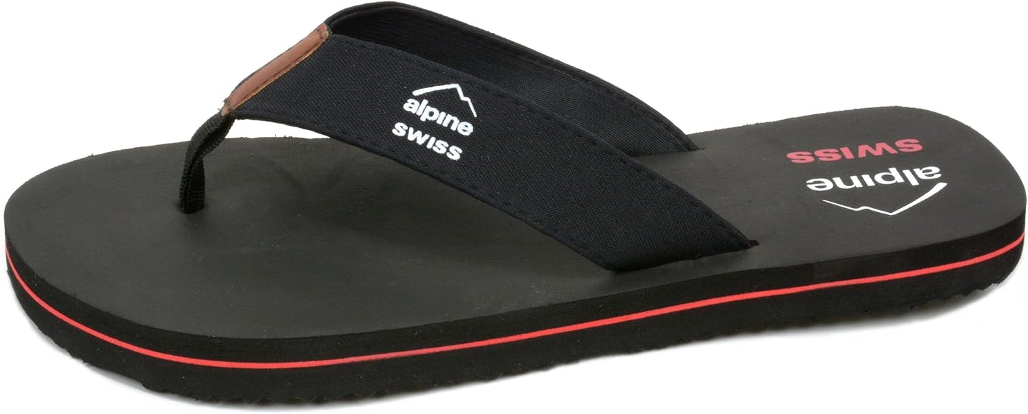 Alpine Swiss Mens Flip Flops | Lightweight Thong Sandals | Beach Sandals with EVA Sole for Comfort | Stylish Durable Flip Flops for Men Perfect for Casual Wear, Pool, and Outdoor Activities