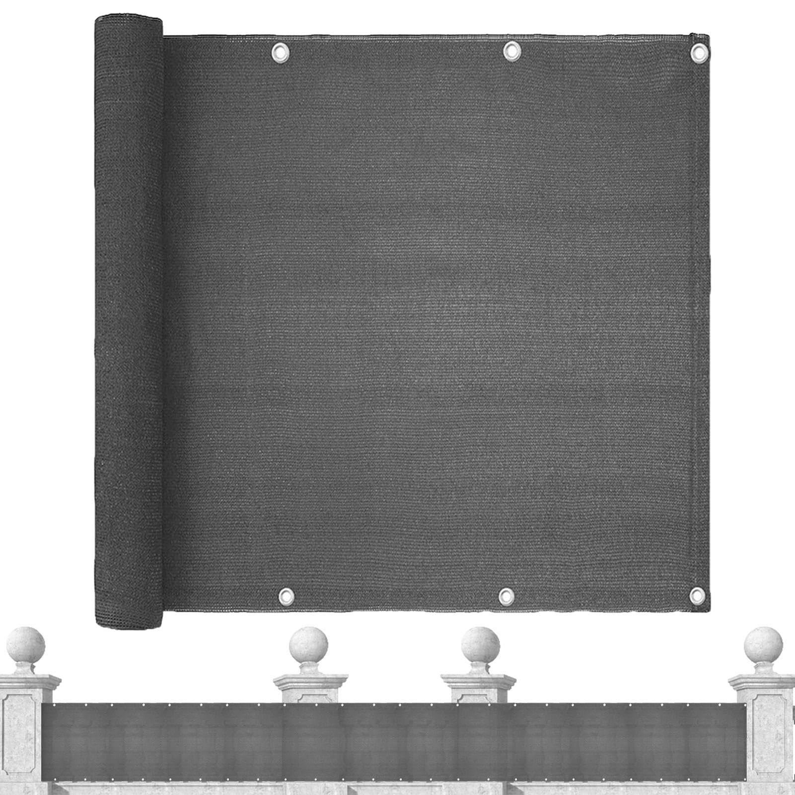 Brise-vue pour balcon terrasse appartement canisse occultante plastique grise toile brise-vent