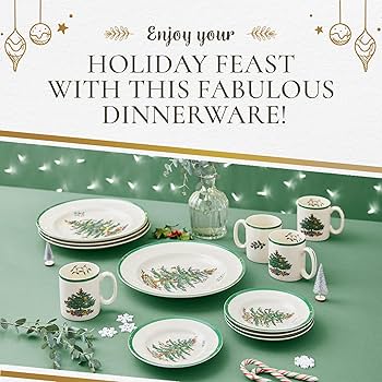 Spode Christmas Treeシリーズ　12ピースセット Amazon.com | Spode Christmas Tree 12-Piece Dinnerware Set