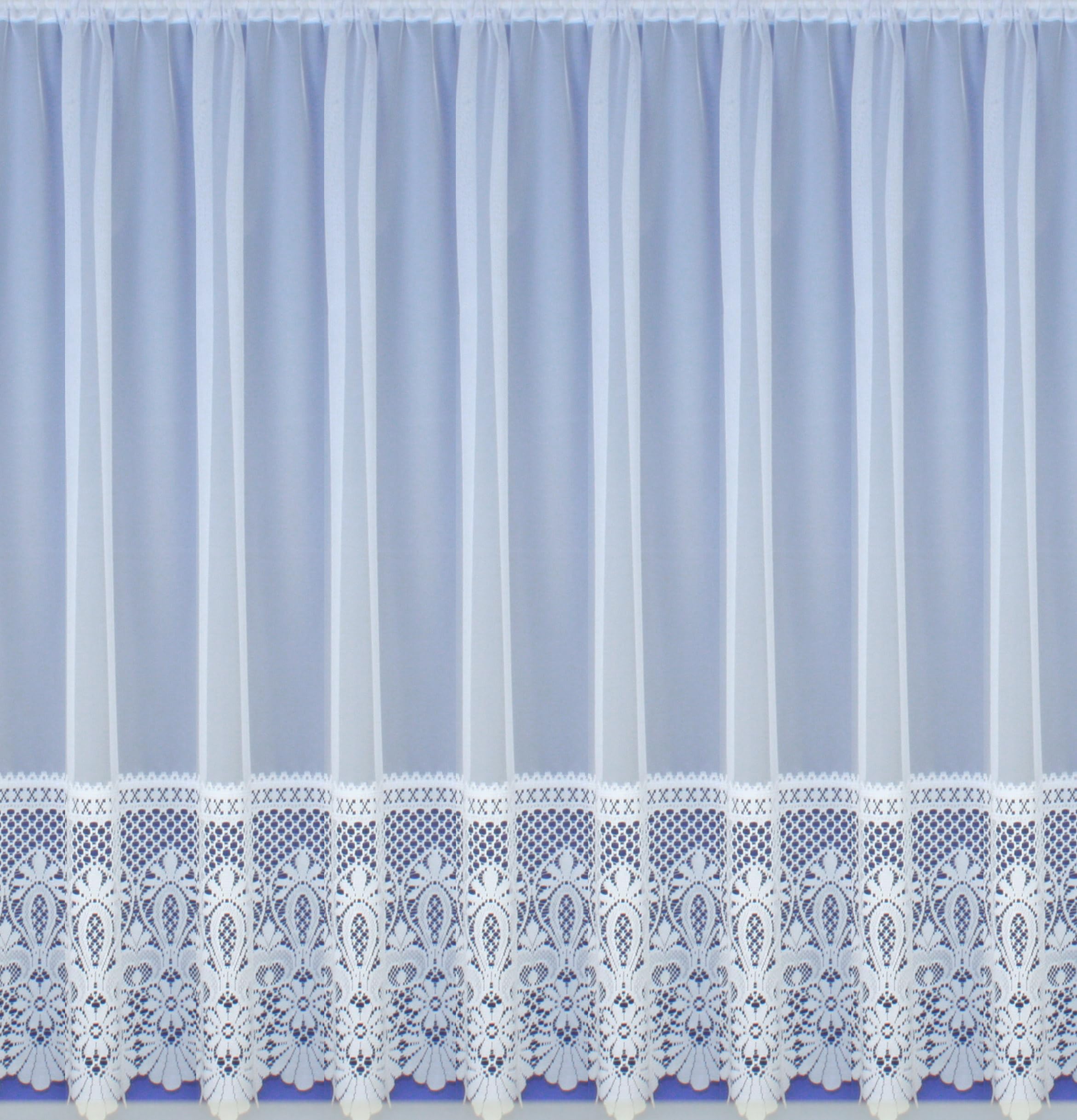 Tyrone Textiles White Polyester Lace Net Curtain Panel - 200cm Width x 160cm Drop