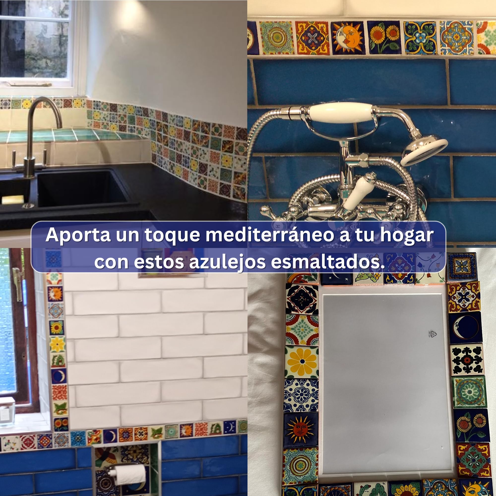 Tumia LAC Azulejos Mexicanos Artesanales de Talavera de 5cm