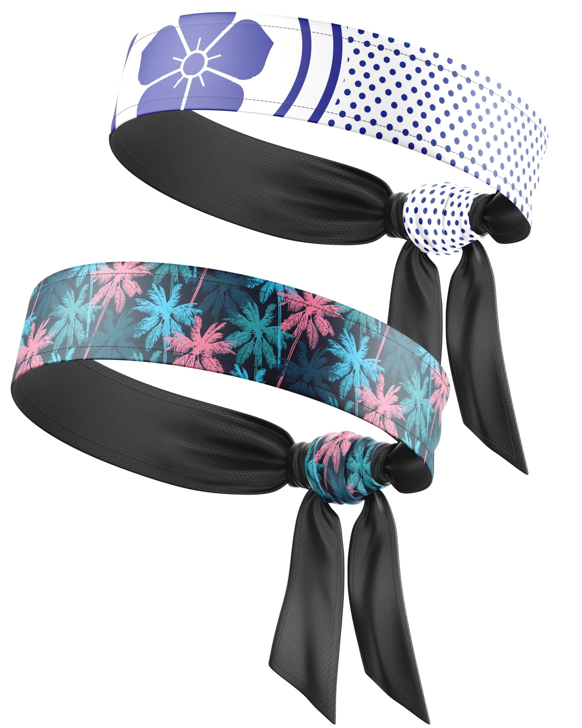 2 Pack Headband for Men Women Boys Girls-Slim Adjustable Tie Hair Band Sweatband for Mixed Martial Arts Judo Karate Taekwondo Boxing Gym Workout (Adjustable, Rising Sun Polka- Tropical Floral) (B0BLJWKMF2) Amazon Price History, Amazon Price Tracker