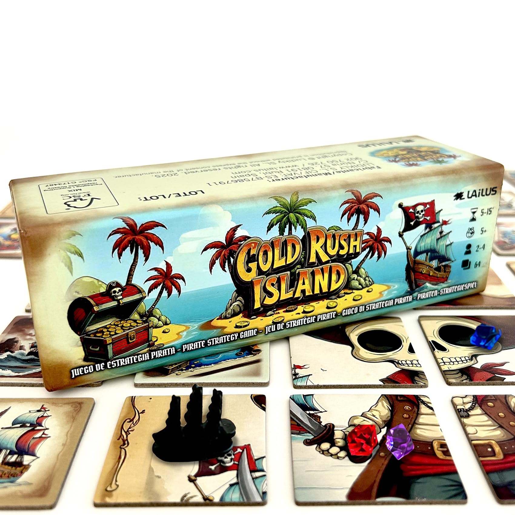 Gold Rush Island - Juegos de Mesa 5 6 7 8 Años - Juego Estrategia Pirata - Juego Piratas Niños - Regalo Niño 5 Años - Regalo Original Niños - Juego de Mesa Familiar Educativo - Juguete Piratas