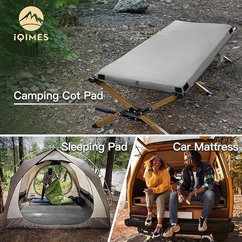 Miniatura 7 de iQIMES Memory Foam Camping Mattress Roll Up Cot Pad Car Camp Mattress SUV Travel Sleeping Pad Portable Guest Bed Floor Mattress w Washable Cover