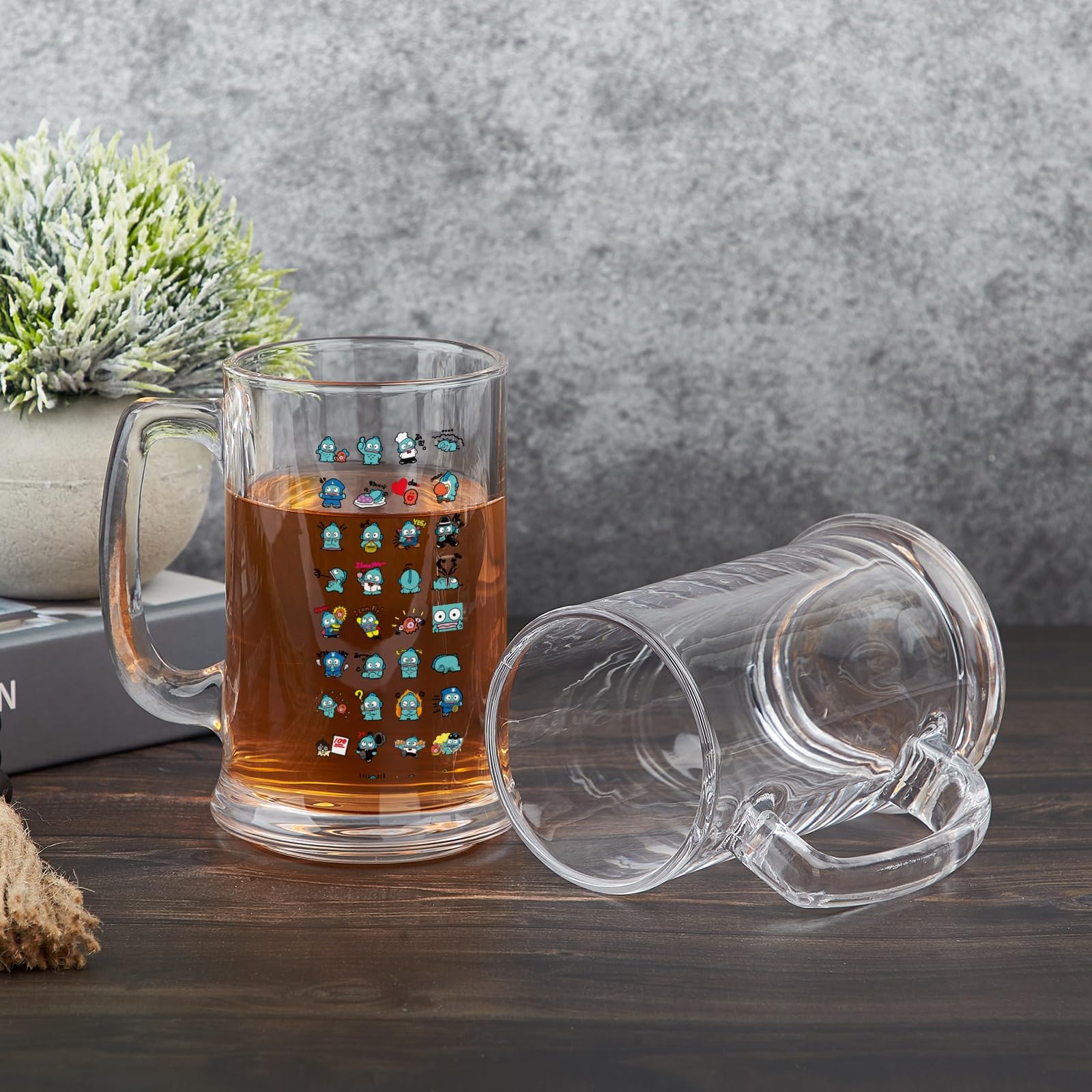 サンリオハンギョドン　ビアジョッキ　ビールジョッキ　グラス　コップ　レアレトロ Amazon.co.jp: ハンギョドン ビールジョッキ マグカップ ティーカップ