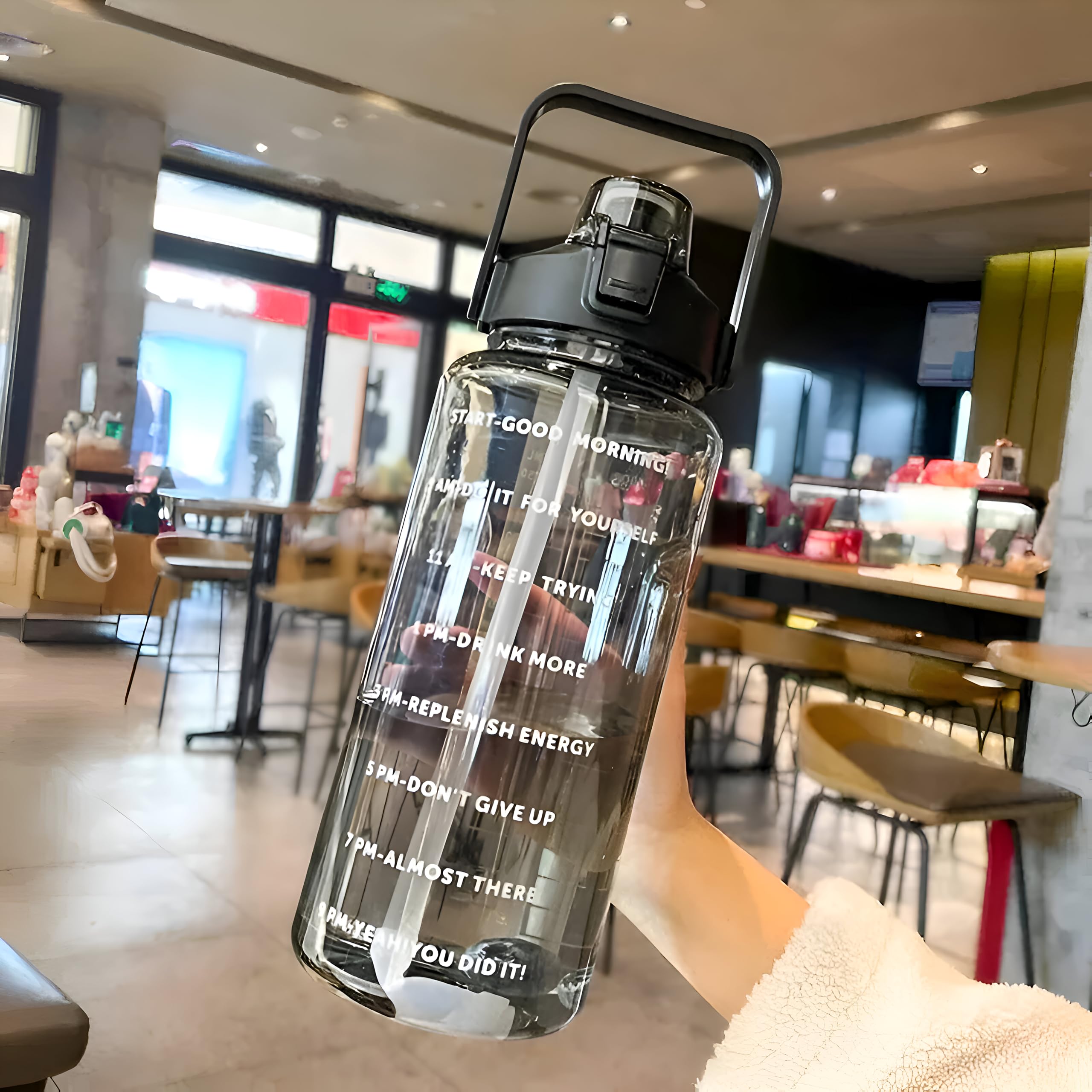 NORVIUM 2 L Capacity Belt Straw Transparent Motivational Water Bottles|Time Marker Leak Proof&Break-Proof Usage For Office/School/Gym/Travel Bottle Sports Bottle (color- subject to availibility) (B0DGXQMPPH) Amazon Price History, Amazon Price Tracker