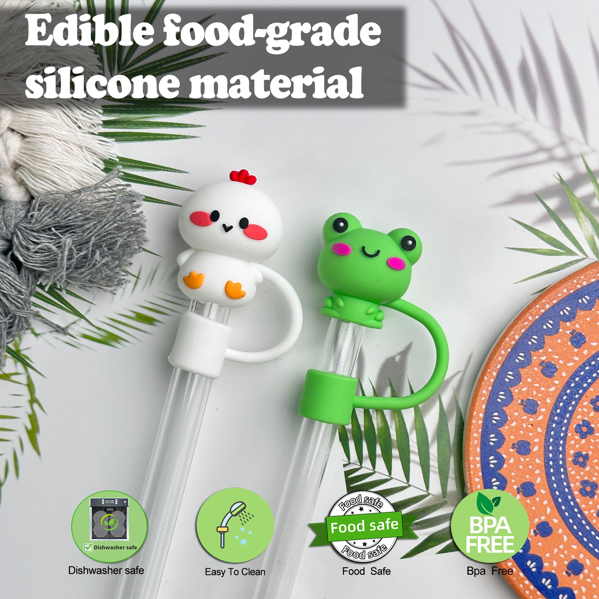 WELTAZ 2 Pack Straw Covers Cap Compatible with Stanley 14oz&20oz&30oz&40oz Tumbler,Straw Topper,Tumbler Straw Cover,Cute Cover For Stanley Straw 10mm