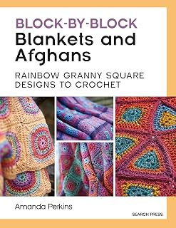 Block-by-Block Blankets and Afghans - Rainbow granny square designs to crochet