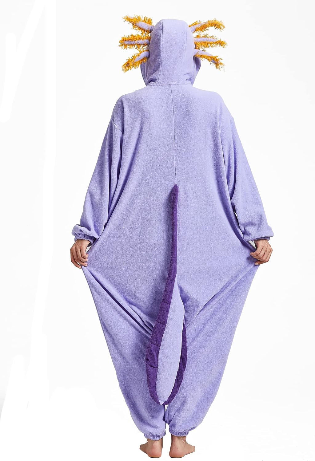DELEY Unisex Axolotl Costume Adult Onesie, One Piece Pajamas, Halloween Cosplay Costumes Homewear Jumpsuit,Animal Onesie - Image 6
