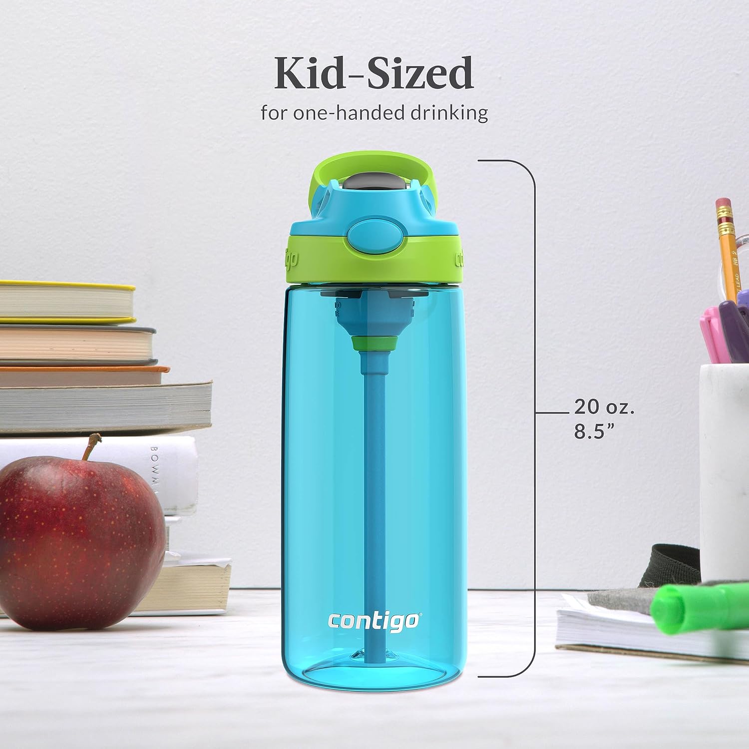 Contigo Kids 20oz 2-Pack Aubrey Water Bottles with Cleanable Silicone Straw Spill-Proof Lid Dishwasher Safe Blue Raspberry/Cool Lime & Blueberry/Juniper BPA-free - Image 8