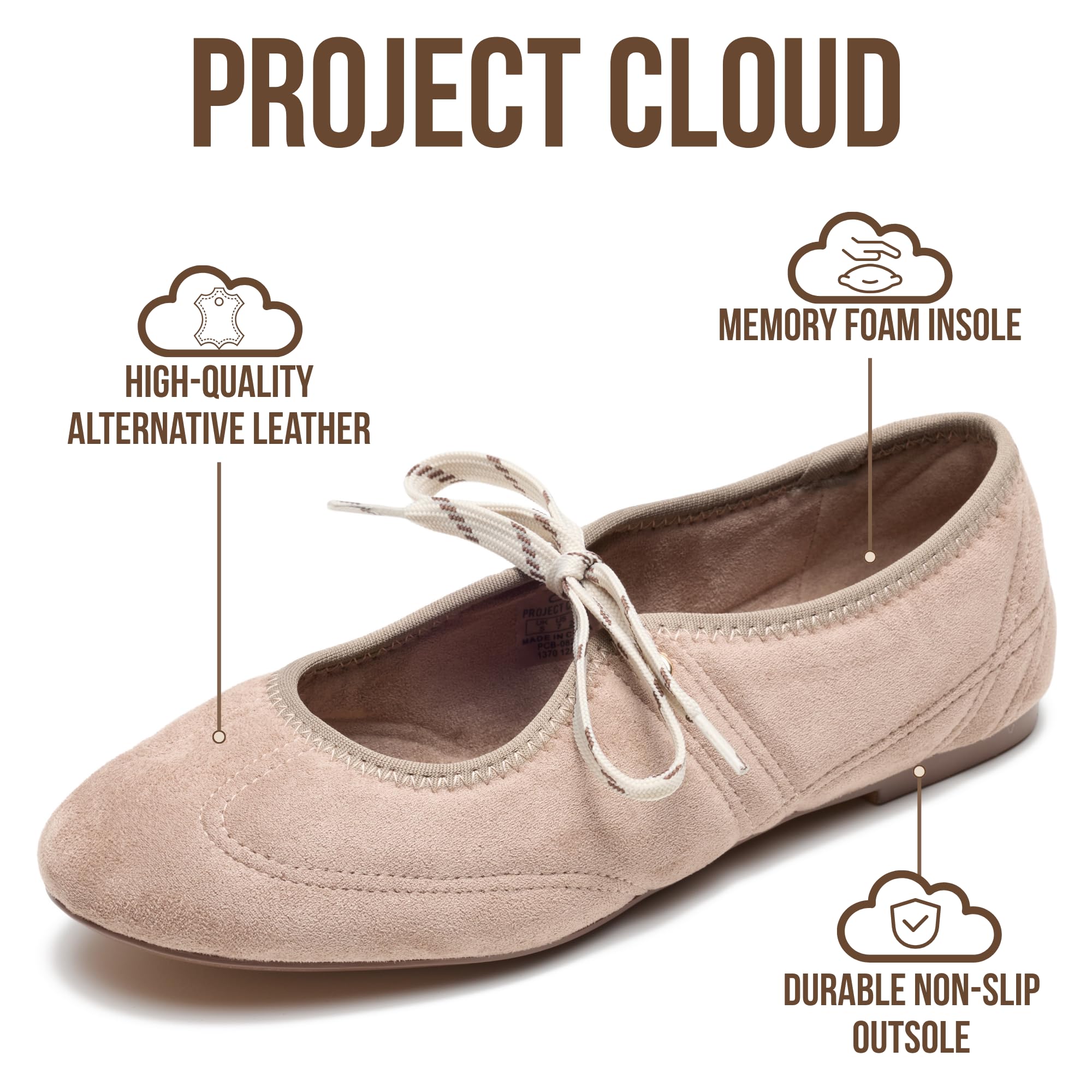 Project Cloud Fashion Mary Jane Shoes Women - Womens Ballet Flats with Memory Foam Insole - Lightweight & Non-Slip Ballet Flats Shoes for Women 2026 (Emilee) — view 2