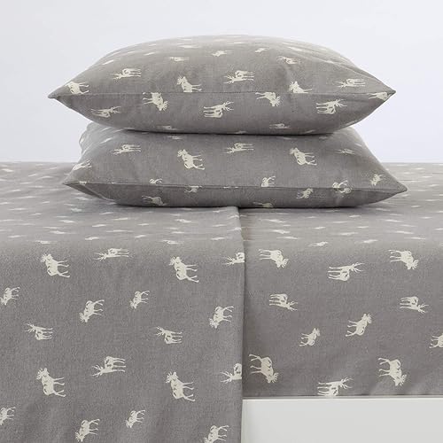 Miniatura 2 de Juego de sábanas de estilo cabaña de franela de algodón turco 100 %, gran caída lateral, suaves, para invierno, cálidas, de doble cepillado, camas