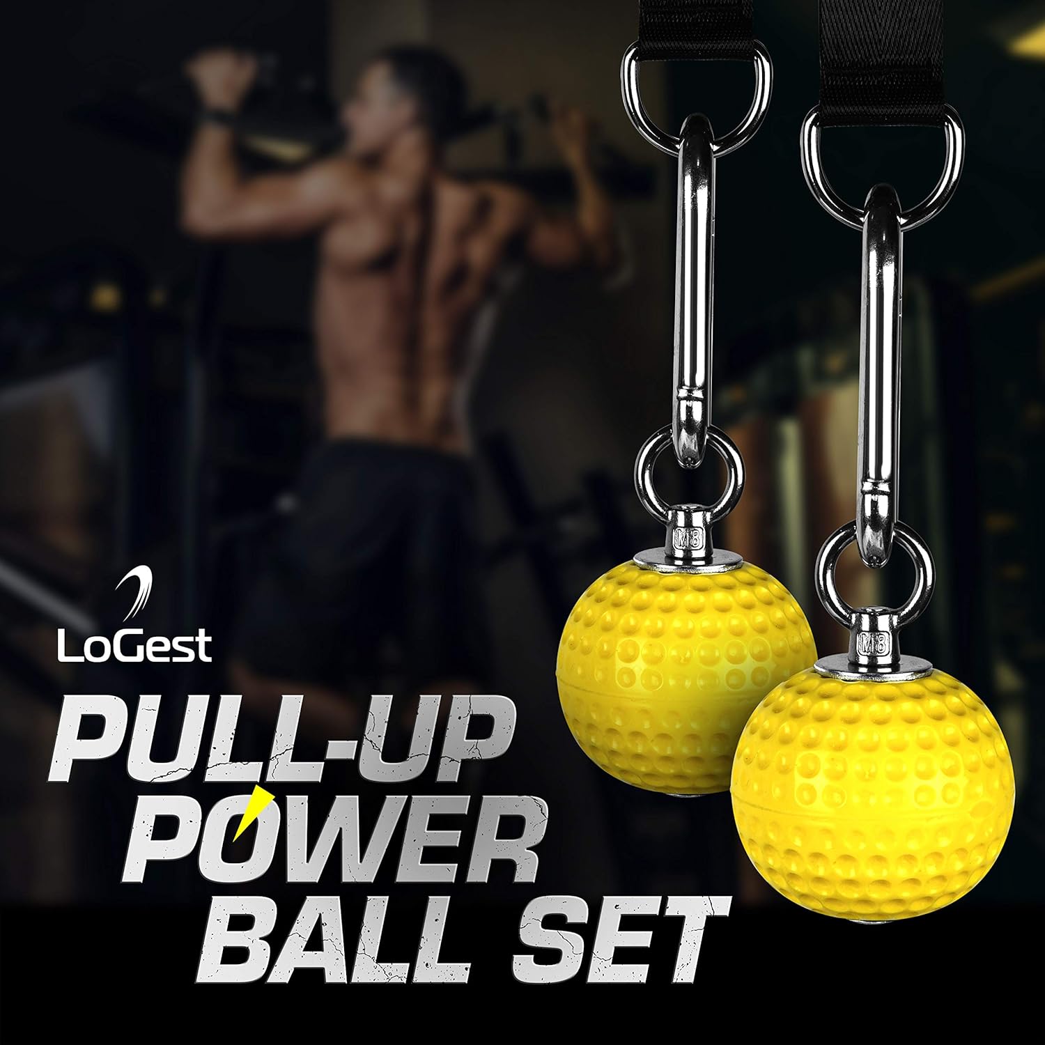 Climbing Pull Up Power Ball Set - Hold Grips with Strap - Non Slip Hand Grips Strength Trainer Grip Strength Targets Biceps Back Muscles Ideal for Fitness Workout Rock Climbing Pull Up Grips Ball : Sports & Outdoors