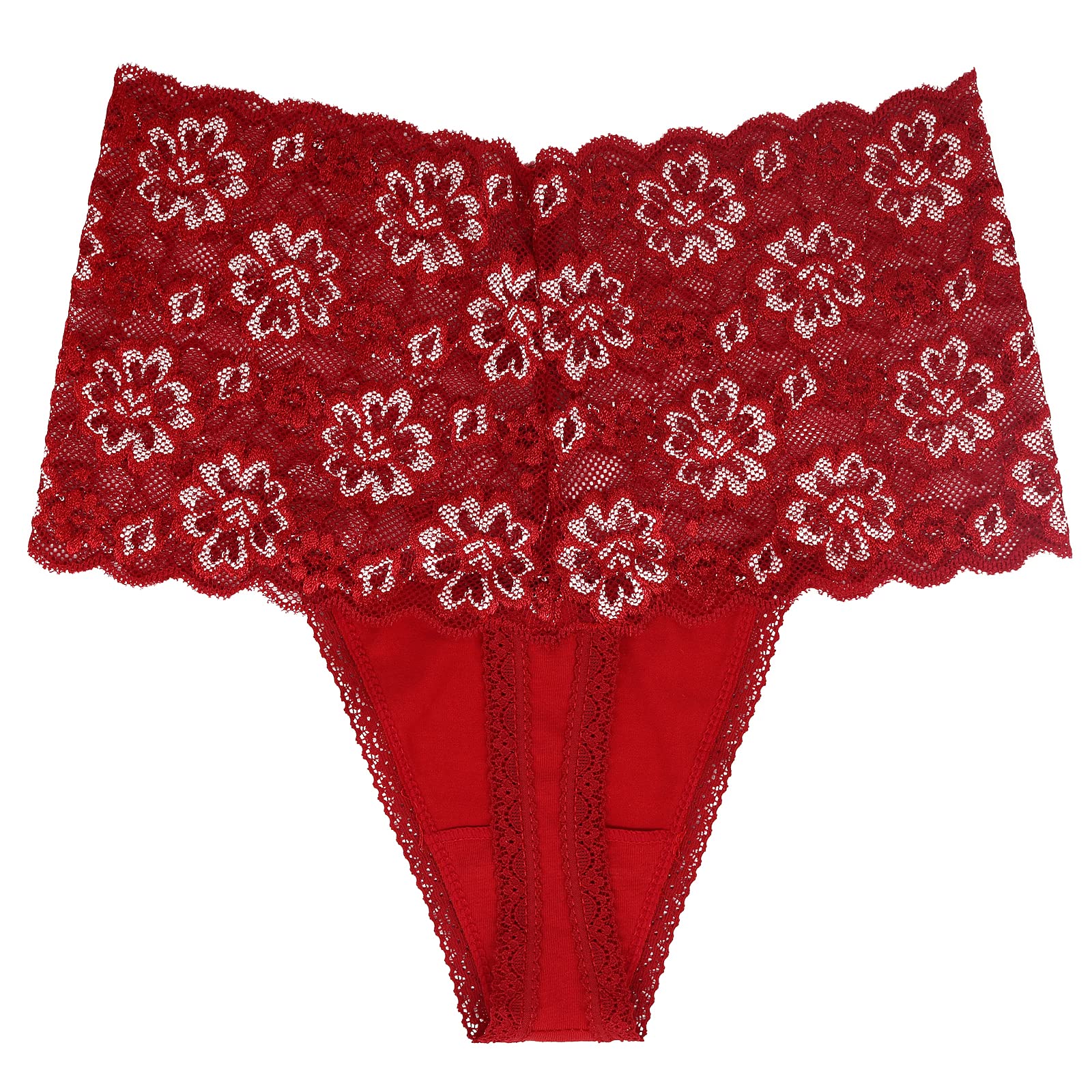 Tangas de encaje de cintura alta para mujer, sección C, recuperación, posparto, maternidad, retro, paquete de 6