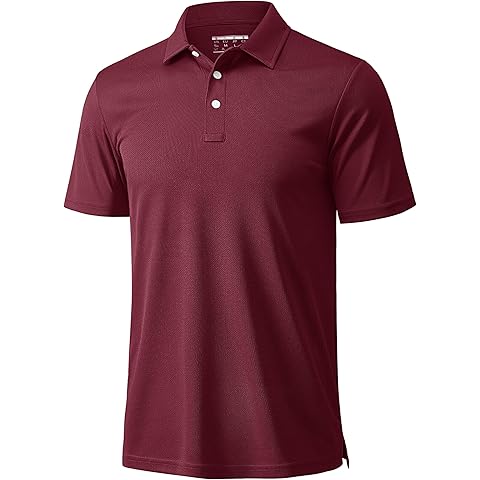 MAGCOMSEN Men's Polo Shirts 3 Buttons Casual Work T Shirts Quick Dry Short Sleeve Golf Shirt Pique Jersey Outdoor Performance