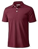 Men's Polo Shirts 3 Buttons Casual Work T Shirts Quick Dry Short Sleeve Golf Shirt Pique Jersey Outdoor Performance
