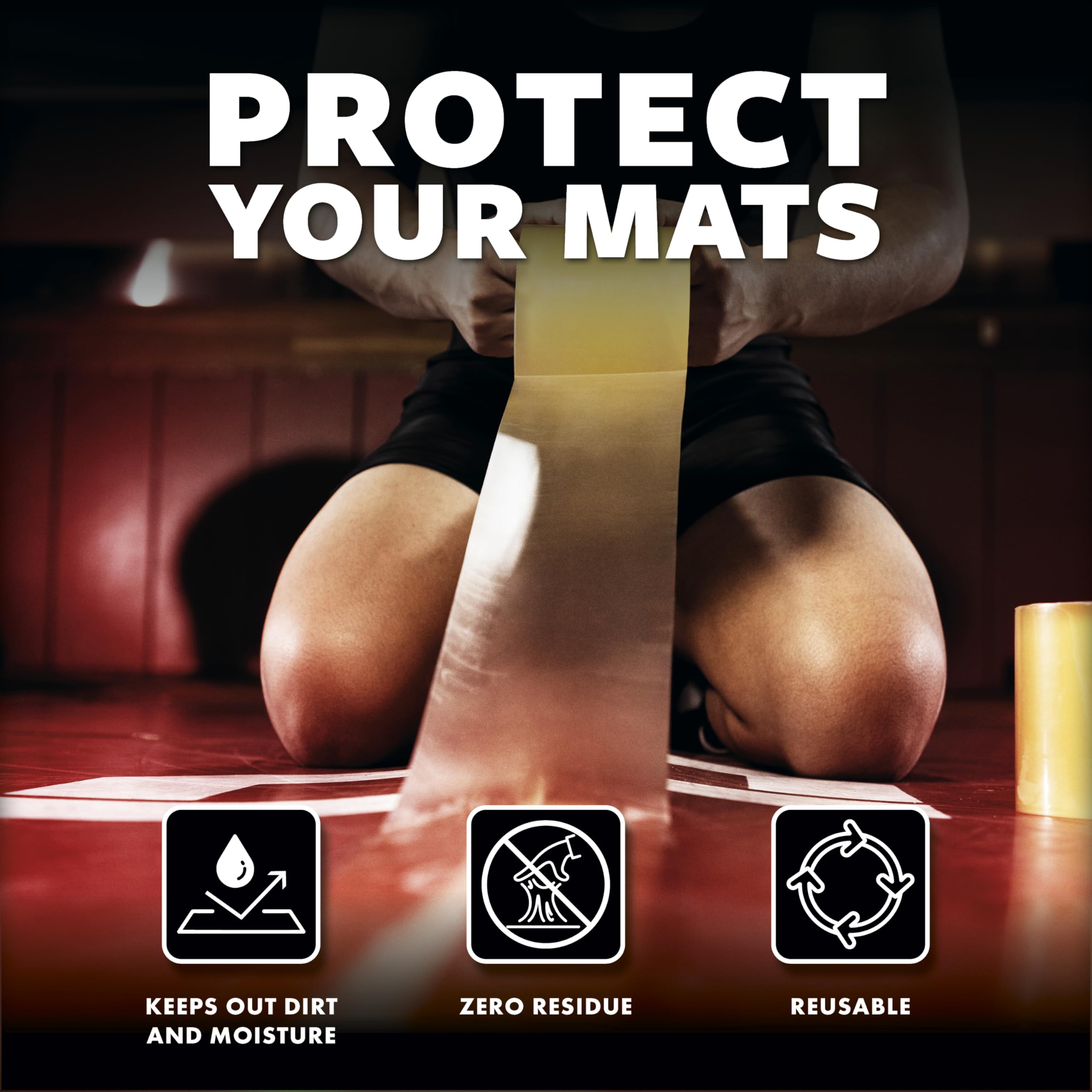 WrestlingMart Rollo de cinta pesada de 10 cm | Cinta transparente de alta calidad de 8 mil de grosor para aplicaciones duraderas a largo plazo | Máxima resistencia, resistente al desgarro, cinta