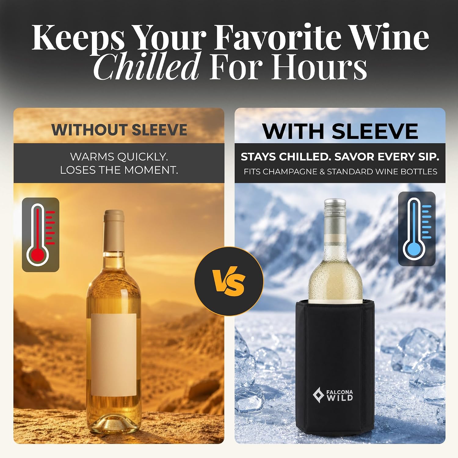 Wine Cooler Bag + 2 Cooler Sleeves – Insulated 2 Bottle Wine Carrier Tote