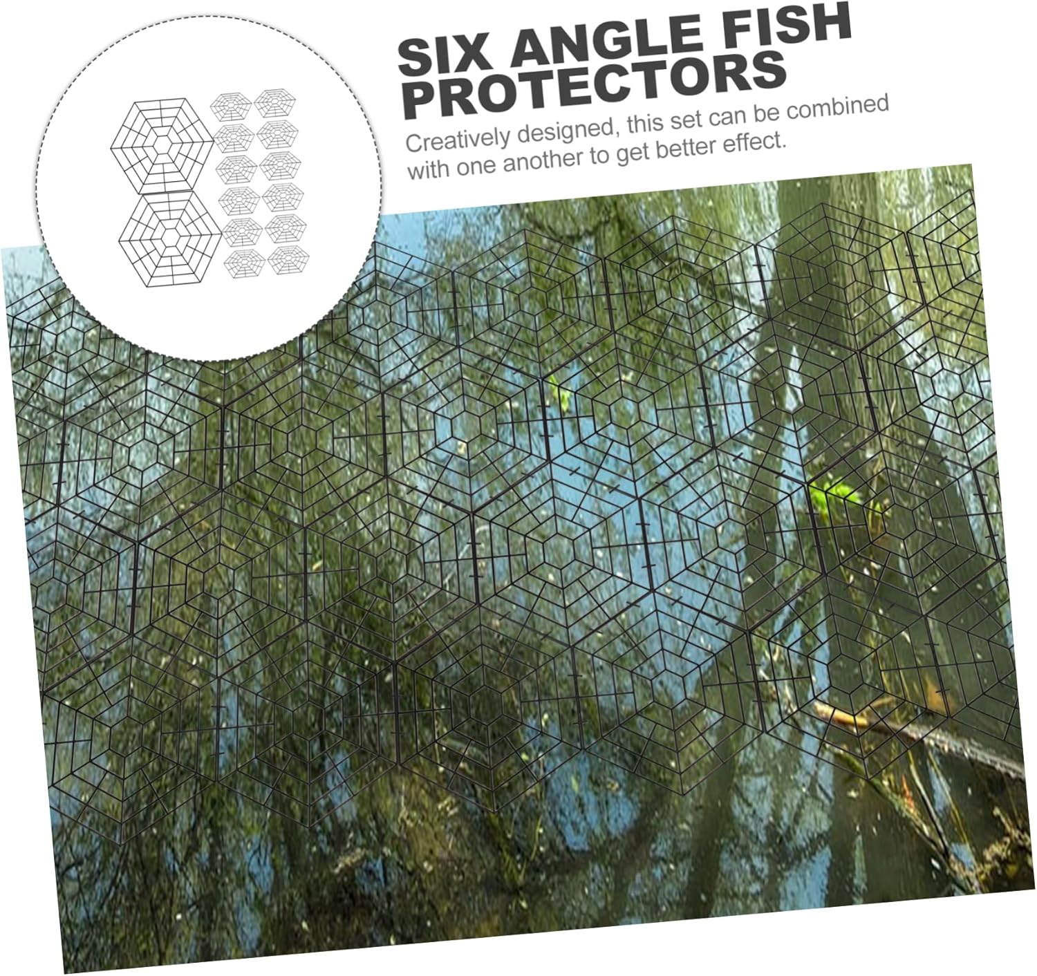 Homoyoyo 30pcs Creative Mesh Fish Protection Net Lightweight Durable Plastic Cover for Perimeter Prevents Birds from Catching Fish Easy to Clean and Maintain