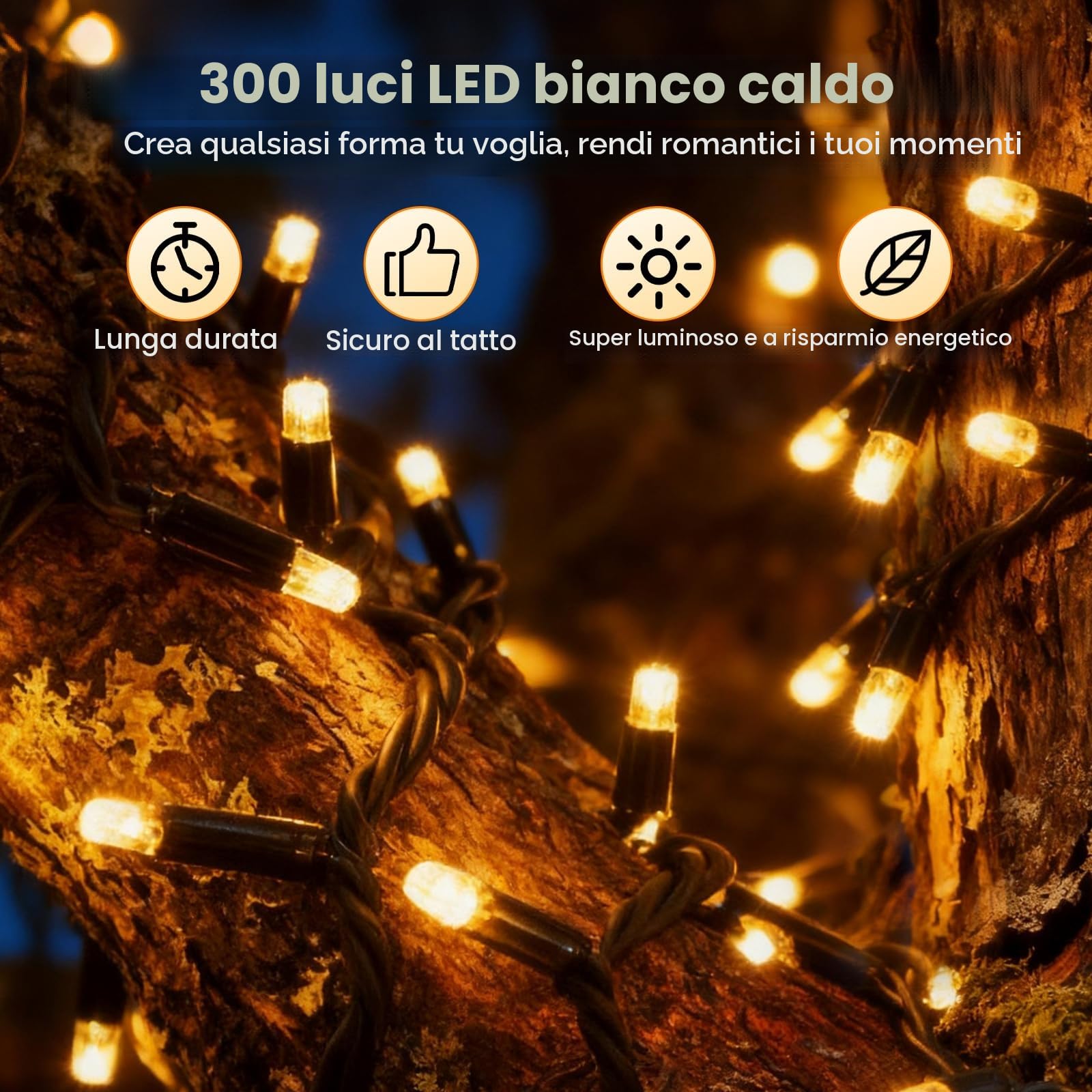 Luci Albero di Natale, 30M 300LED Luci Natale Esterno Collegabile in Serie, Timer & IP65 Luci Natalizie da Esterno con Spina, 8 Modalità Luci Led Albero di Natale da Interno, Balcone, Catena Luminosa