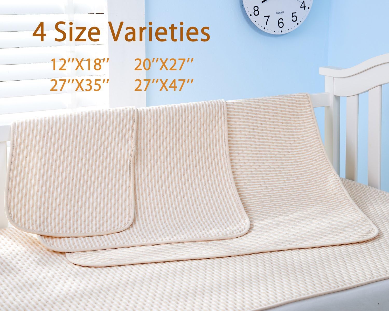 Elf Star Cotton Bamboo Fiber Breathable Waterproof Underpads Mattress Pad Sheet Protector for Children or Adults, Neutral Color, 1 Pad 27”X47” : Baby