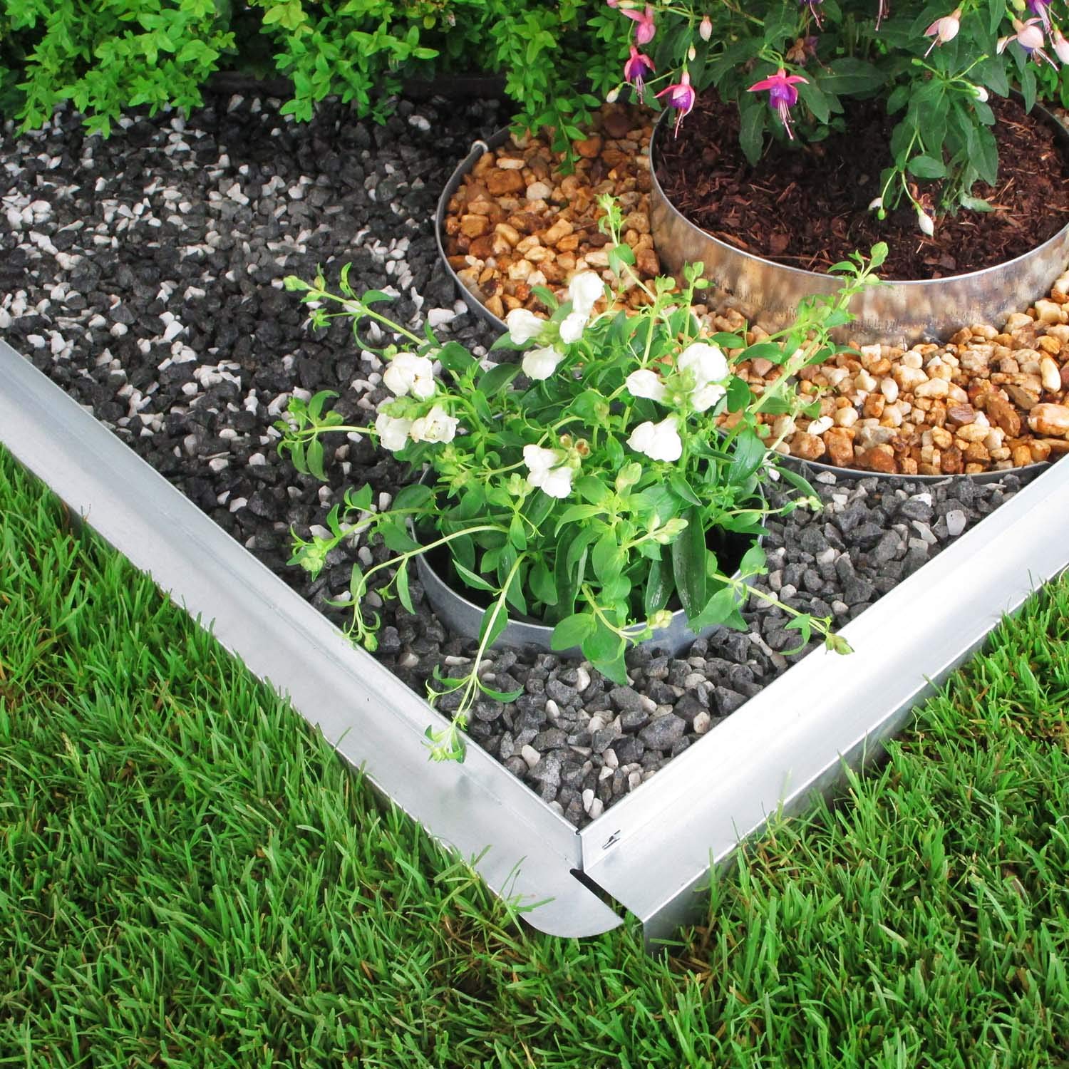 bellissa Rasenkante Comfort aus Metall 10er-Set feuerverzinkt 118x9 cm