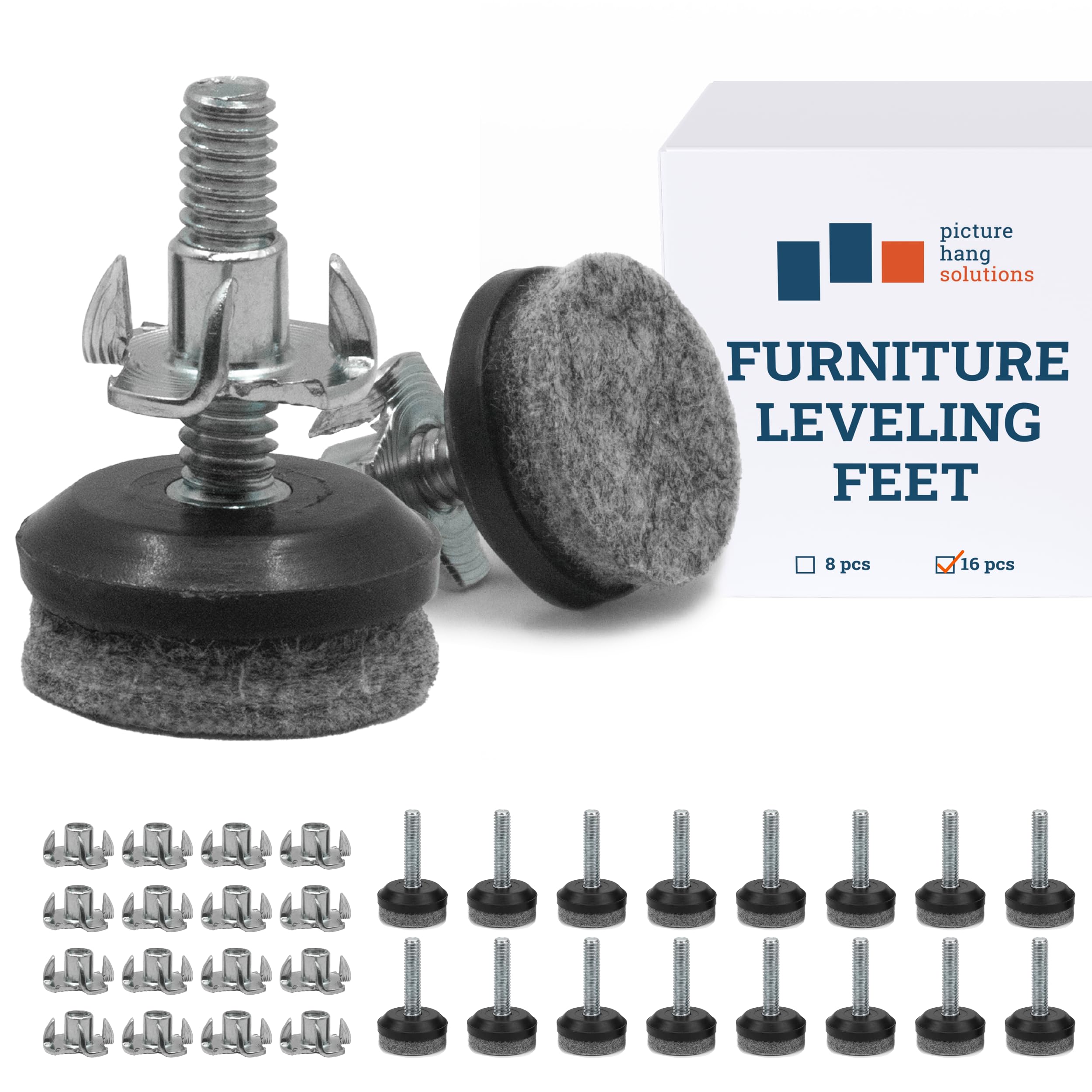 Silla niveladores – niveladores muebles – muebles – Pie de nivelación ajustable Muebles Pies Almohadillas de fieltro – de fieltro, para suelos de madera – Ajuste para silla patas y muebles