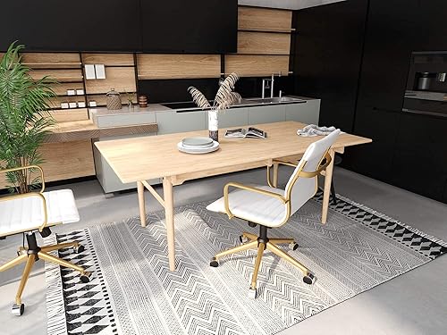 Miniatura 8 de LUXMOD Silla de escritorio de oficina dorada, silla de escritorio de oficina acanalada con respaldo medio, silla de trabajo ejecutiva de conferencia