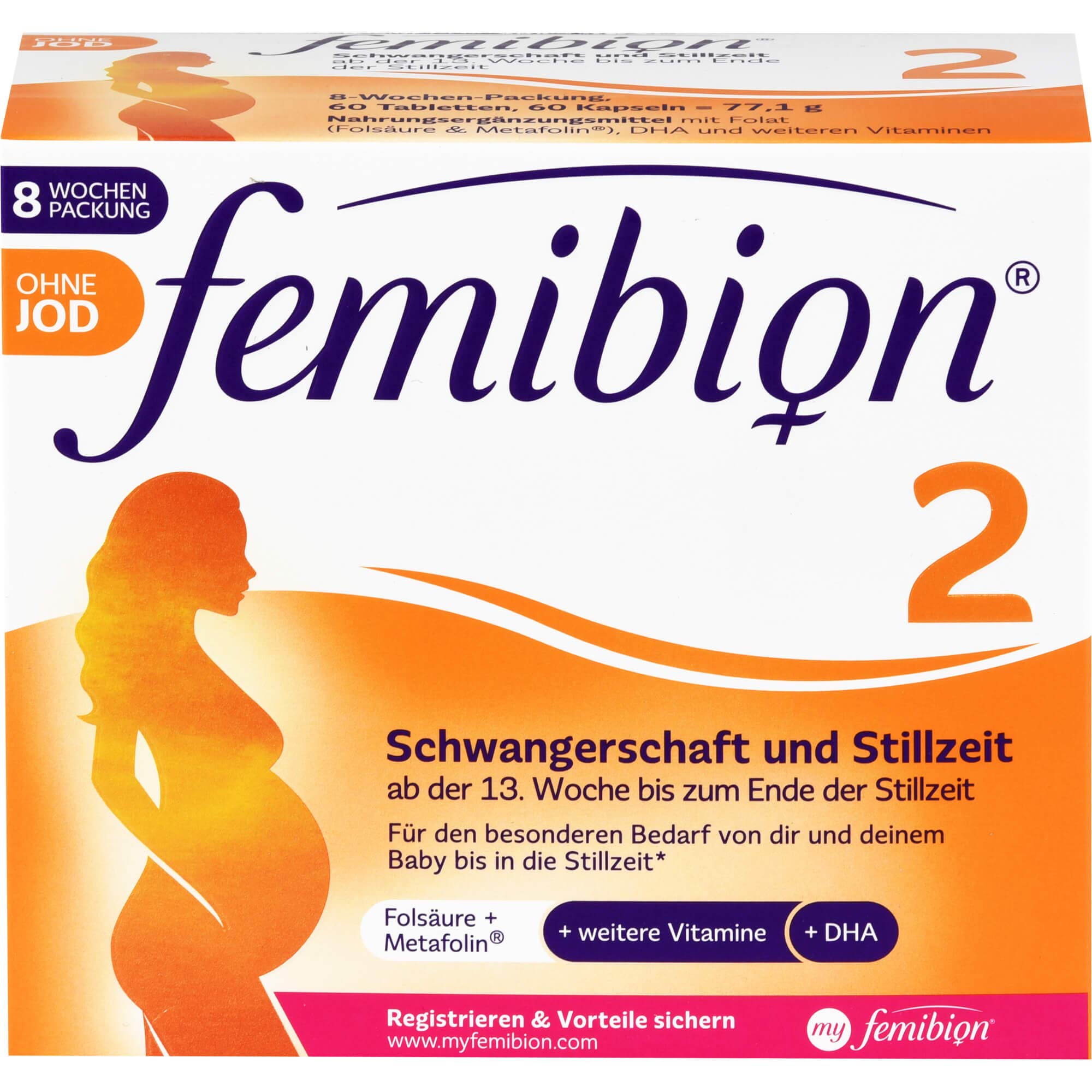 Femibion 2 Schwangerschaft+stillzeit ohne Jod Tab. 2X60 stk