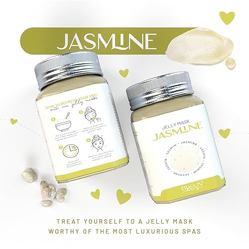 Miniatura 5 de BRÜUN Mascarilla de gelatina de jazmín para el cuidado de la cara, un tarro de máscara de goma de 23 onzas líquidas para 30 a 35 tratamientos, un