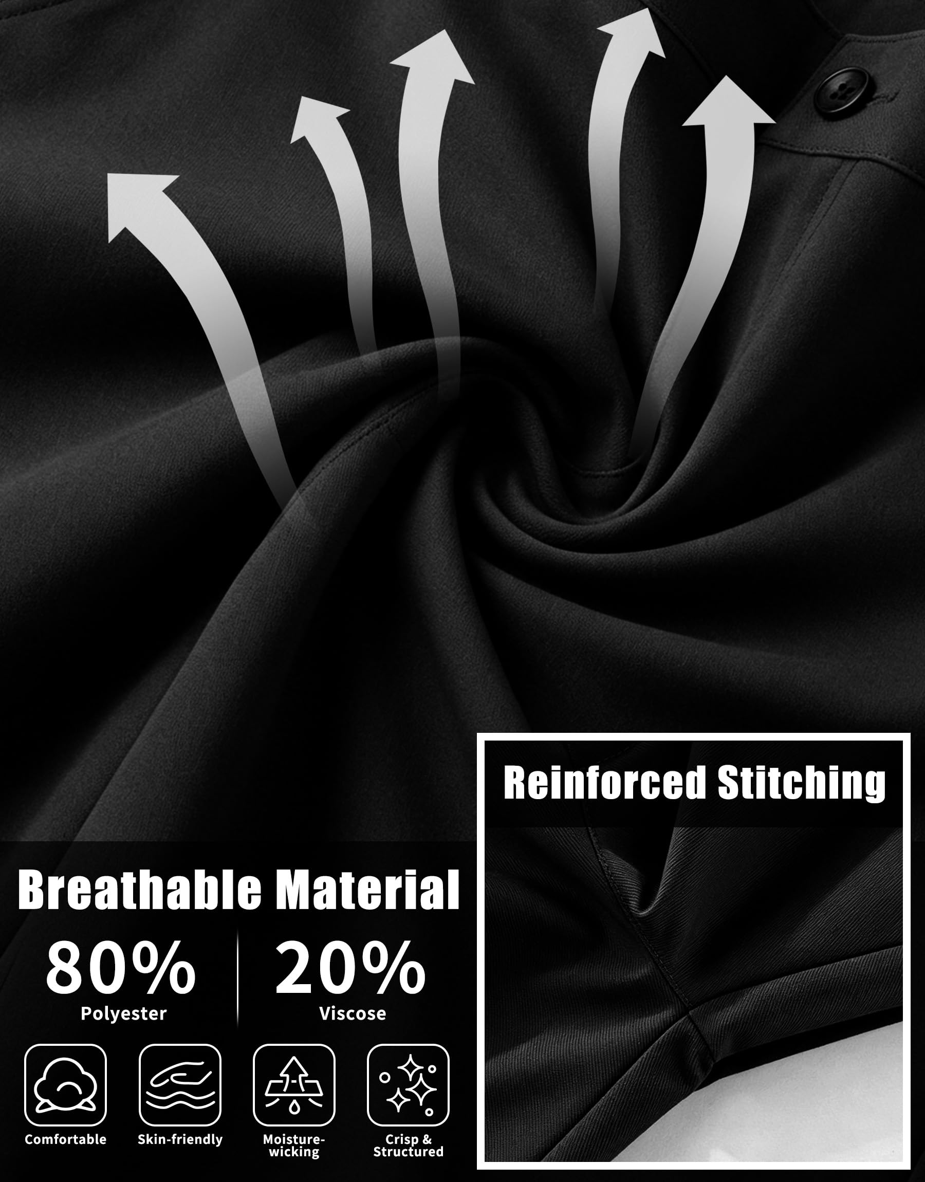 Pantalones Cortos Escolares Niños, Sin Plancha Shorts Uniforme con Cremallera Botón, Transpirable Cinturilla Elástica Pantalón Cortos Formales Deportes para Infantil Edad 7-13